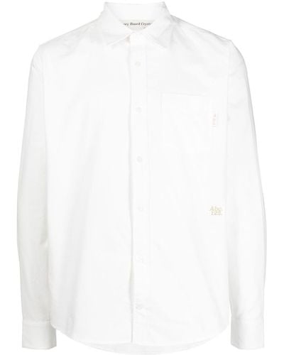 Advisory Board Crystals Long-sleeves Cotton Shirt - White
