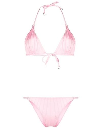 Noire Swimwear Gathered Bikini Set - Pink