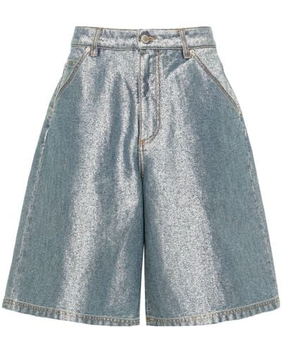 DARKPARK Emily Jeans-Shorts mit Lurex - Blau
