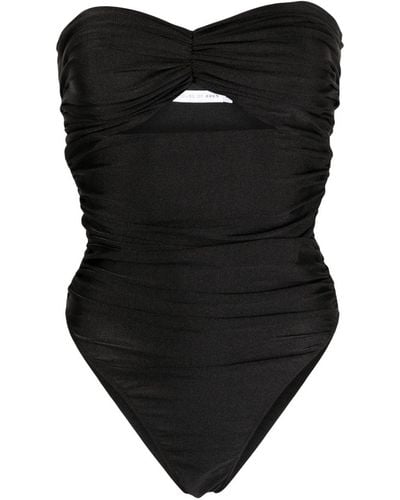 Amen Ruched-effect Strapless Swimsuit - Black