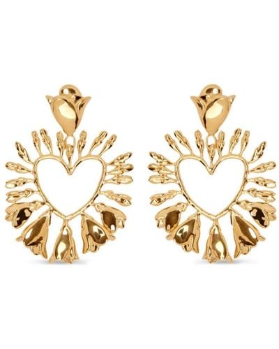 Oscar de la Renta Wisteria Heart Earrings - Metallic