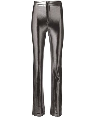 Galvan London Metallic High-waisted Skinny Trousers - Grey