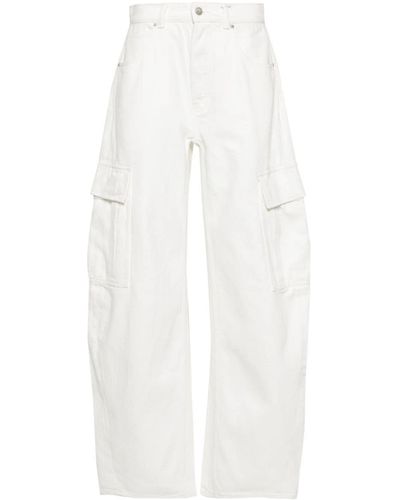 Alexander Wang Jean cargo à taille basse - Blanc