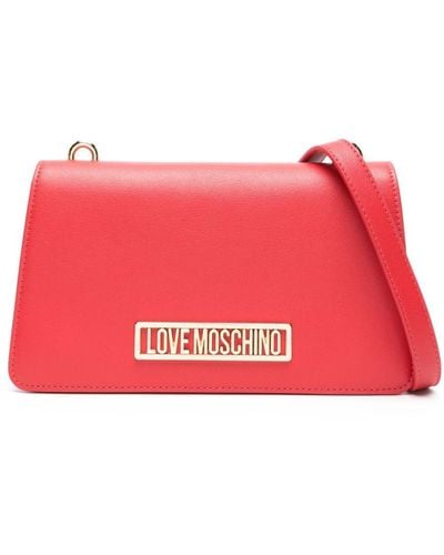 Love Moschino Bandolera con placa del logo - Rojo