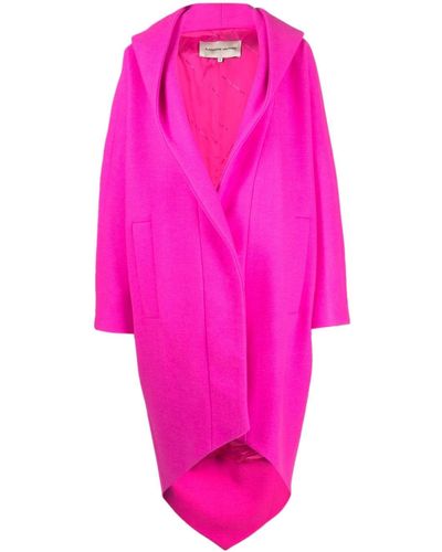 Alexandre Vauthier Cappotto monopetto con cappuccio - Rosa