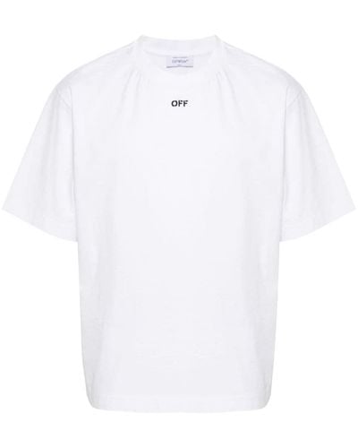 Off-White c/o Virgil Abloh T-Shirt mit Logo-Stickerei - Weiß