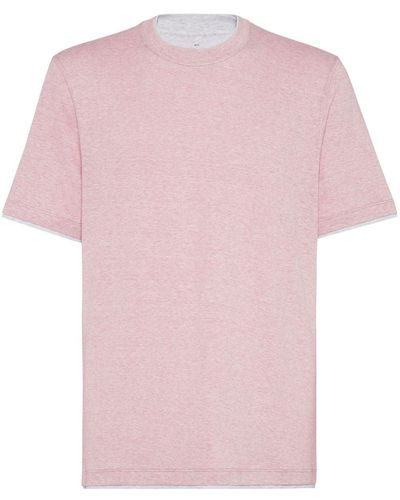 Brunello Cucinelli Faux-layered Jersey T-shirt - Pink