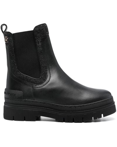 Tommy Hilfiger Chelsea Felted Boots - Black