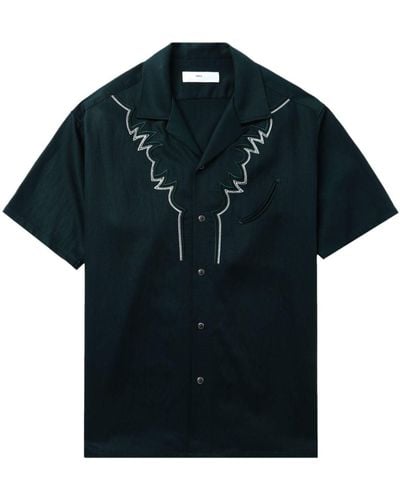 Toga Embroidered Western Shirt - Blue