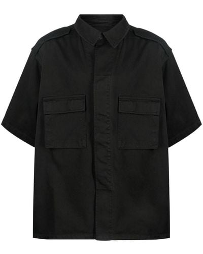 Heron Preston Short-sleeve Cotton Shirt - Black