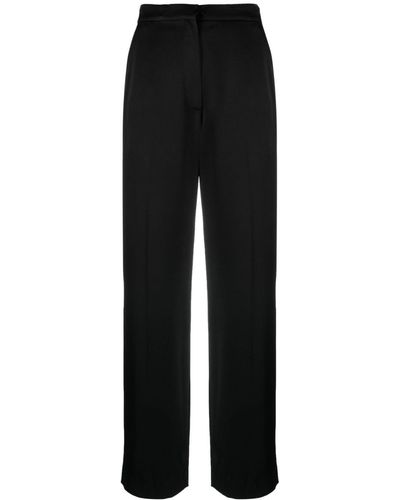 Claudie Pierlot High-waisted Satin Tailored Trousers - Black