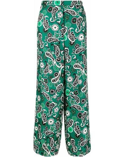Dorothee Schumacher Paisley-print Wide-leg Pants - Green
