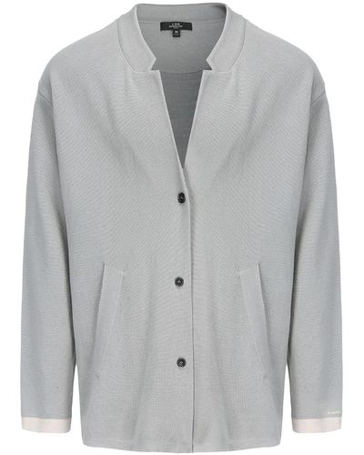 Shanghai Tang Wool Button-up Cardigan Blazer - Grey