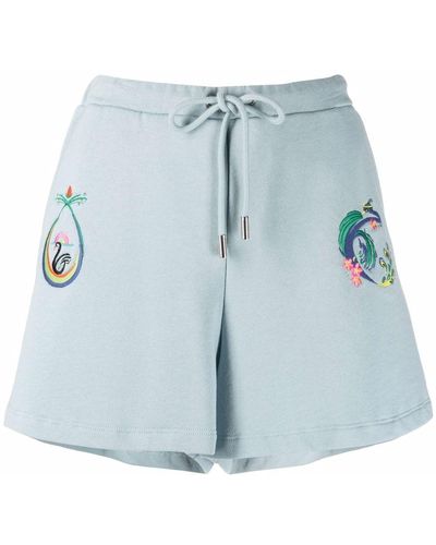 Opening Ceremony Logo-embroidered Track Shorts - Blue