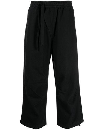 Maharishi Elasticated-waist Straight-leg Pants - Black