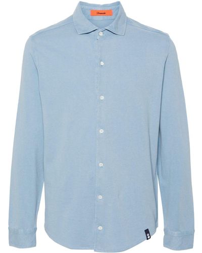 Drumohr Piqué-weave Cotton Shirt - Blue