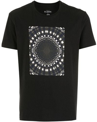 Amir Slama T-Shirt mit grafischem Print - Schwarz