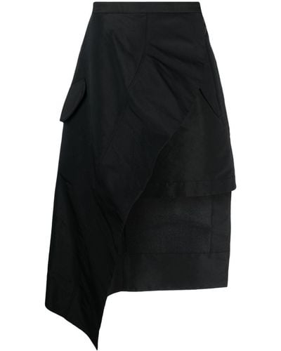 Alexander McQueen Wrap-design Asymmetric Midi Skirt - Black