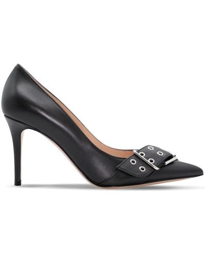 Gianvito Rossi Leigh Leather Court Shoes - Metallic