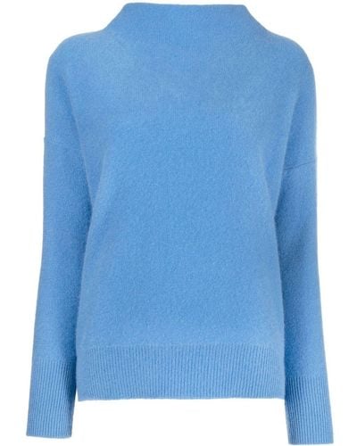 Vince Mock-neck Cashmere Sweater - Blue