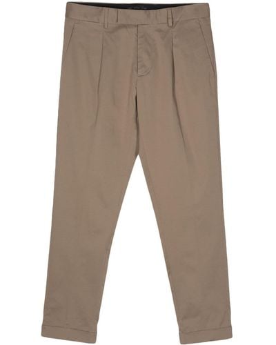 Low Brand Pleat-detail Gabardine Trousers - Grey