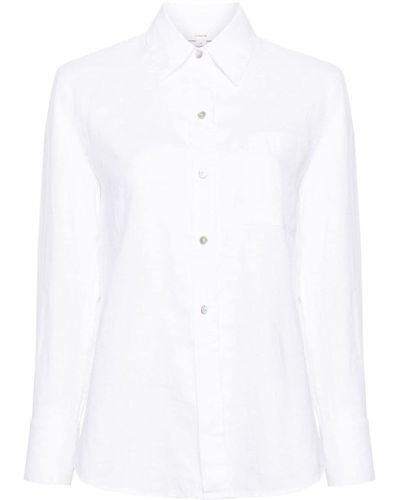 Vince Classic-collar Linen Shirt - White