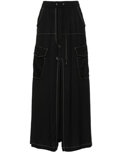 Pinko Jupe mi-longue Gulp à coutures contrastantes - Noir