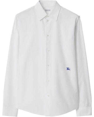 Burberry Ekd-embroidered Cotton Shirt - White