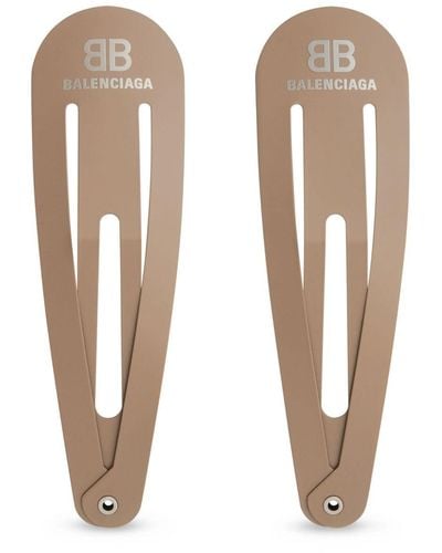 Balenciaga Xxl Bb ロゴ ヘアクリップ セット - ホワイト