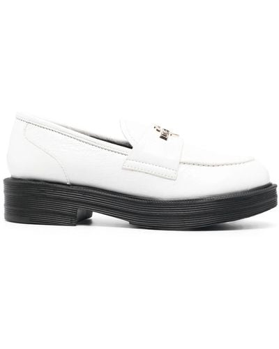 Love Moschino Contrasting-sole Logo Plaque Loafers - White