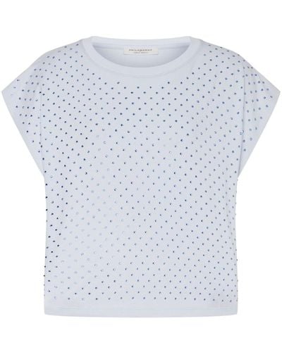 Philosophy Di Lorenzo Serafini T-Shirt mit Strass - Weiß