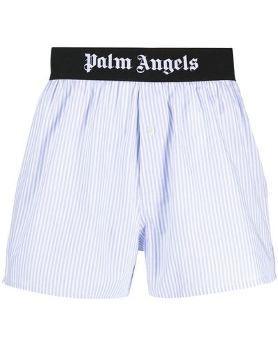Palm Angels Boxershorts Met Logoband - Blauw