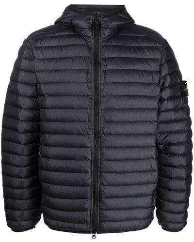 Stone Island Navy Quilted Down Jacket - Blue