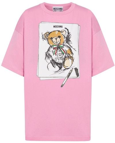 Moschino T-Shirt mit Teddy - Pink