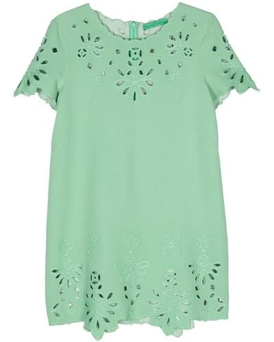 Ermanno Scervino Embroidered cut-out mini dress - Vert
