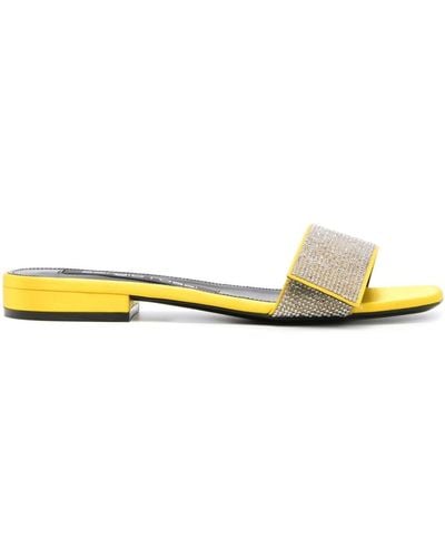 Sergio Rossi Sr Paris Satin Sandals - Yellow