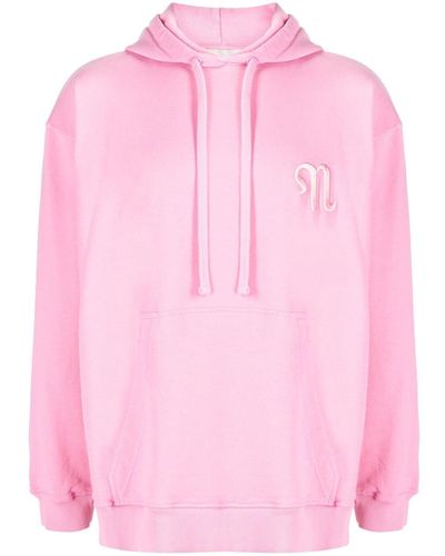 Nanushka Hoodie en coton biologique à logo brodé - Rose