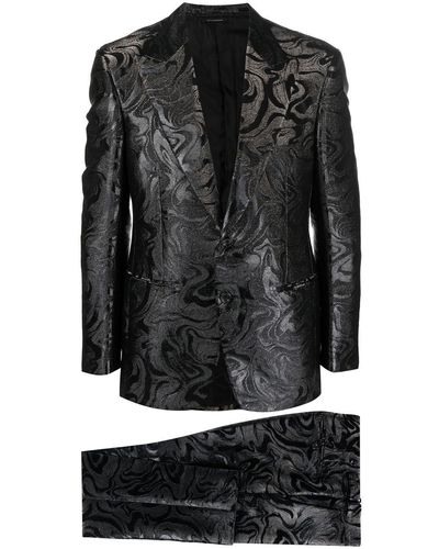 Tom Ford Jacquard Single-breasted Suit - Black