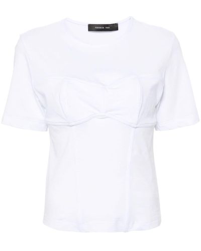 FEDERICA TOSI 3d-bra Cotton T-shirt - White