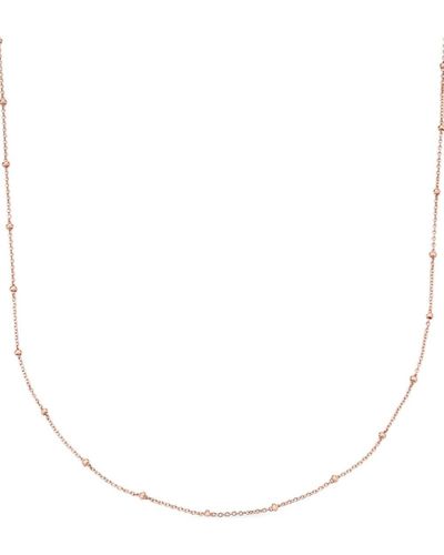Monica Vinader Fine-chain 18kt Rose Gold Vermeil Necklace - White