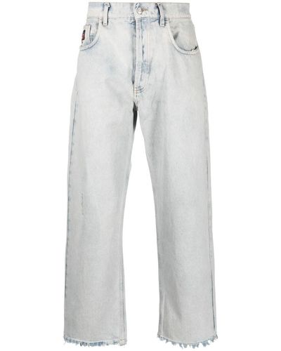 HTC Bleach-wash Frayed Jeans - Blue