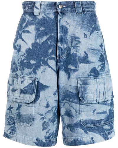 MSGM Jeans-Shorts mit Cargotaschen - Blau