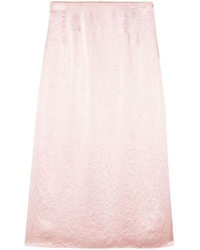 Bimba Y Lola Satin Midi Skirt - Pink