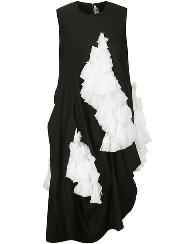 Noir Kei Ninomiya Asymmetric Ruffled Dress - Black