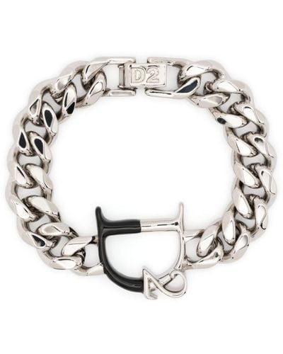 DSquared² Bracelet chaîne Statement à berloque logo - Blanc