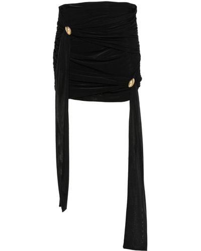 Blumarine Minijupe drapée à détail de ceinture - Noir