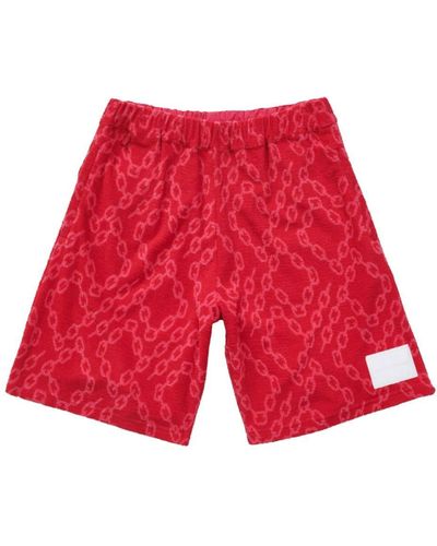 Purple Brand Shorts Met Kettingprint - Rood
