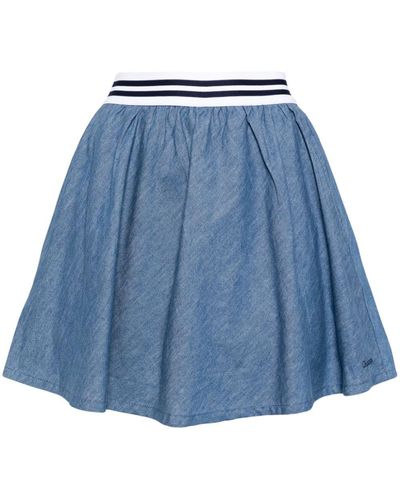 Chocoolate Logo-embroidered Cotton Skirt - Blue