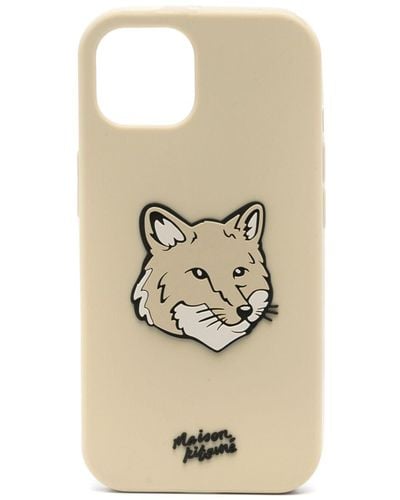 Maison Kitsuné Fox-Appliqué Iphone 15 Case - Natural