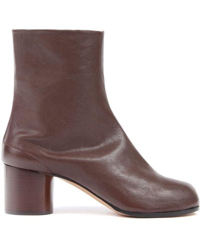 Maison Margiela Tabi 60mm Leather Ankle Boots - Brown